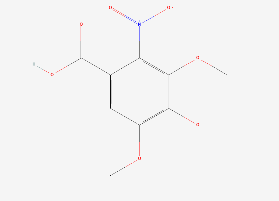 Two-dimensional chemical structure of 3,4,5-Trimethoxy-2-nitrobenzoic acid