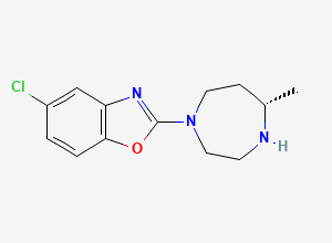 Two-dimensional chemical structure of (S)-5-Chloro-2-(5-methyl-1,4-diazepan-1-yl)benzo[d]oxazole