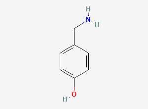 Two-dimensional chemical structure of 4-Hydroxybenzylamine, CAS 696-60-6