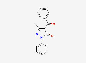 Two-dimensional chemical structure of 1-Phenyl-3-methyl-4-benzoyl-5-pyrazolone