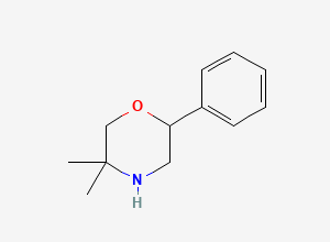 Two-dimensional chemical structure of 5,5-Dimethyl-2-phenylmorpholine