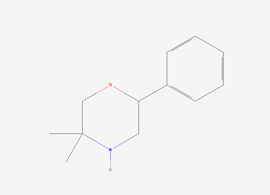 Two-dimensional chemical structure of 5,5-Dimethyl-2-phenylmorpholine