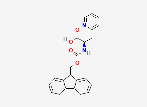 Two-dimensional chemical structure of (R)-2-((((9H-Fluoren-9-yl)methoxy)carbonyl)amino)-3-(pyridin-2-yl)propanoic acid