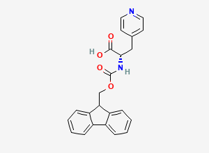 Two-dimensional chemical structure of (2S)-2-({[(9H-fluoren-9-yl)methoxy]carbonyl}amino)-3-(pyridin-4-yl)propanoic acid