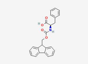 Two-dimensional chemical structure of (2R)-2-((((9H-fluoren-9-yl)methoxy)carbonyl)amino)-3-phenylpropanoic acid