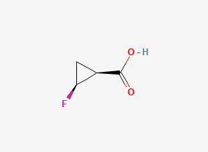 Two-dimensional chemical structure of cis-2-Fluorocyclopropanecarboxylic acid