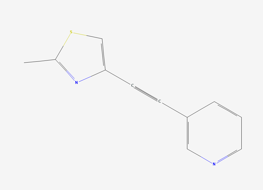 Two-dimensional chemical structure of 3-(2-(2-Methyl-4-thiazolyl)ethynyl)pyridine