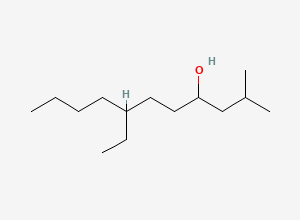 Two-dimensional chemical structure of 7-Ethyl-2-methyl-4-undecanol