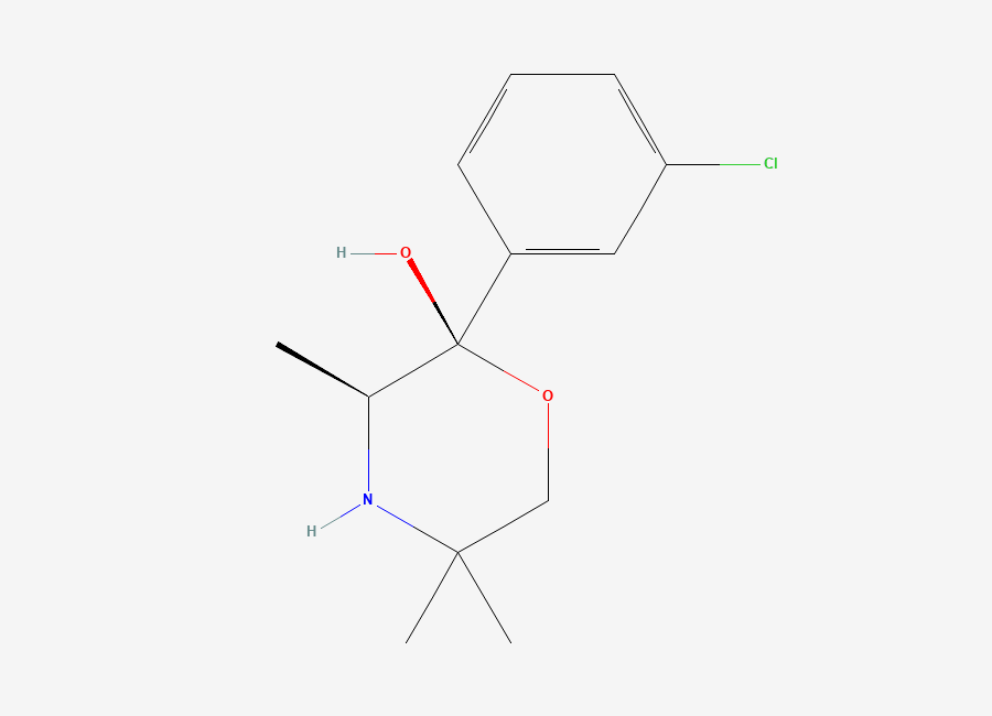 Two-dimensional chemical structure of Bupropion Morpholinol (2S,3S)-Isomer/ (S,S)-Hydroxy Bupropion, CAS 192374-14-4