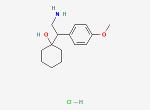 Two-dimensional chemical structure of Venlafaxine EP Impurity C / N,N-Didesmethyl Venlafaxine HCl, CAS 130198-05-9