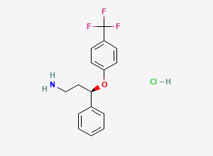 Two-dimensional chemical structure of (R)-3-Phenyl-3-(4-trifluoromethyl-phenoxy)-propylamine hydrochloride