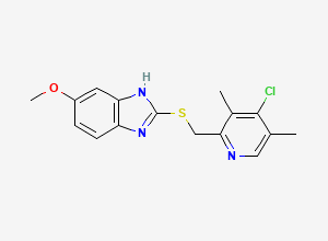 Two-dimensional chemical structure of 4-Desmethoxy-4-chloro Omeprazole Sulfide, CAS 220757-74-4