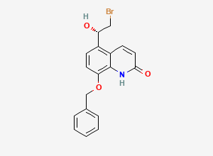 Two-dimensional chemical structure of (S)-8-(Benzyloxy)-5-(2-bromo-1-hydroxyethyl)quinolin-2(1H)-one