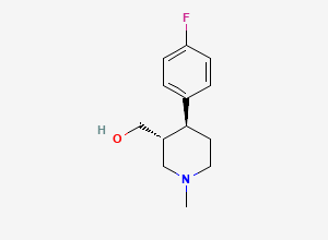 Two-dimensional chemical structure of [(3R,4S)-4-(4-Fluorophenyl)-1-methylpiperidin-3-yl]methanol