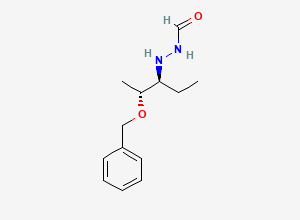 Two-dimensional chemical structure of N'-((2R,3S)-2-(Benzyloxy)pentan-3-yl)formohydrazide, CAS 2243785-81-9