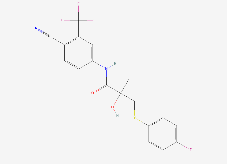 Two-dimensional chemical structure of Bicalutamide EP Impurity J/ Bicalutamide Sulfide, CAS 90356-78-8