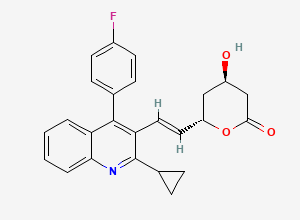 Two-dimensional chemical structure of Pitavastatin Lactone Impurity, CAS 141750-63-2