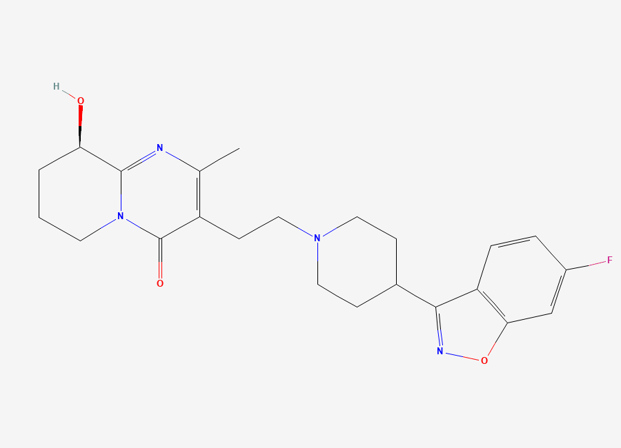 Two-dimensional chemical structure of (R)-9-Hydroxy Risperidone, CAS 130049-85-3