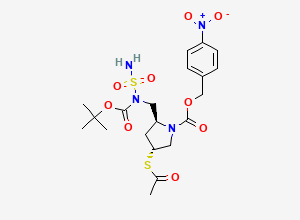 Two-dimensional chemical structure of (2S,4R)-4-(Acetylthio)-2-[[(aminosulfonyl)[(1,1-dimethylethoxy)carbonyl]amino]methyl]-1-pyrrolidinecarboxylic Acid (4-Nitrophenyl) Ethyl Ester