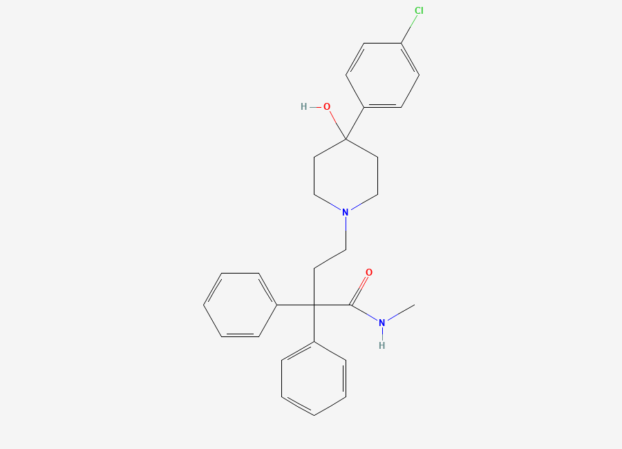 Two-dimensional chemical structure of Desmethyl Loperamide, CAS 66164-07-6
