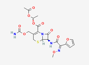 Two-dimensional chemical structure of Cefuroxime axetil, (1'S,6R,7R)-