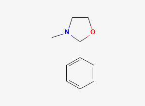 Two-dimensional chemical structure of 3-Methyl-2-phenyl-1,3-oxazolidine
