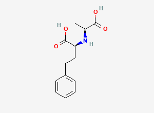 Two-dimensional chemical structure of (2S)-2-{[(1S)-1-carboxyethyl]amino}-4-phenylbutanoic acid