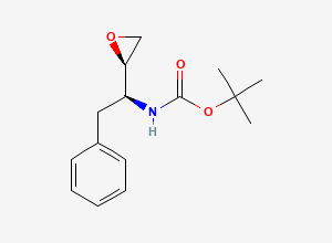 Two-dimensional chemical structure of tert-Butyl {(1S)-1-[(2R)-oxiran-2-yl]-2-phenylethyl}carbamate