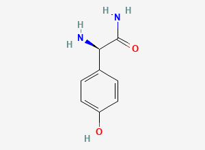 Two-dimensional chemical structure of Amoxicillin Acetamide Impurity, CAS 54397-23-8