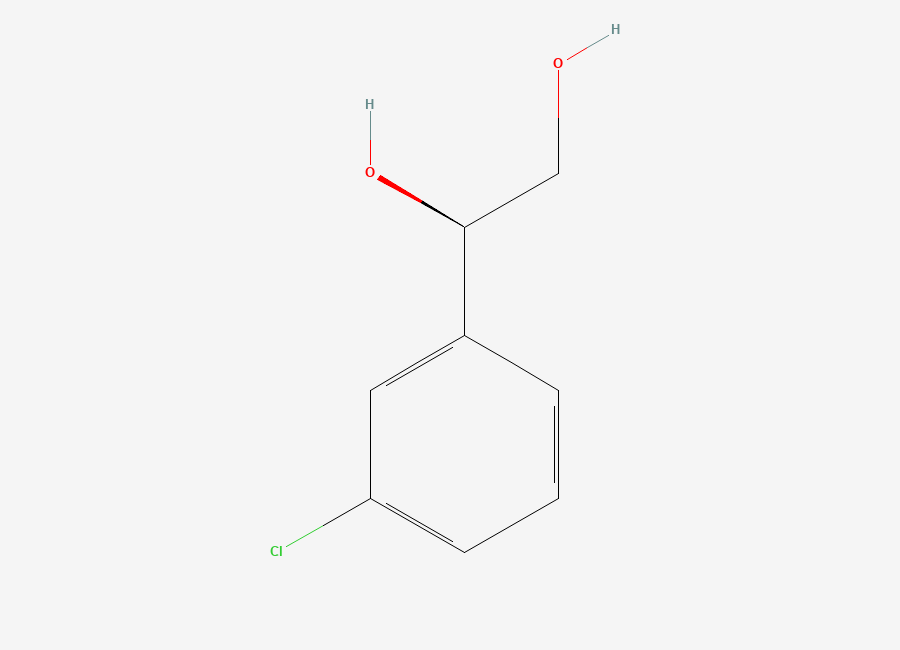 Two-dimensional chemical structure of (R)-1-(3-Chlorophenyl)-1,2-ethanediol