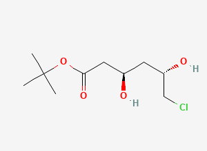 Two-dimensional chemical structure of (3R,5S)-6-Chloro-3,5-dihydroxyhexanoic Acid tert-Butyl Ester, CAS 154026-93-4
