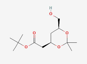 Two-dimensional chemical structure of tert-Butyl 2,4-dideoxy-3,5-O-(1-methylethylidene)-D-erythro-hexonate, CAS 124655-09-0