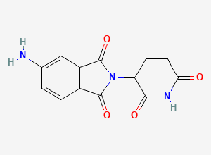 Two-dimensional chemical structure of 1,3-Dioxo-2-(2,6-dioxopiperidin-3-yl)-5-aminoisoindoline, CAS 191732-76-0