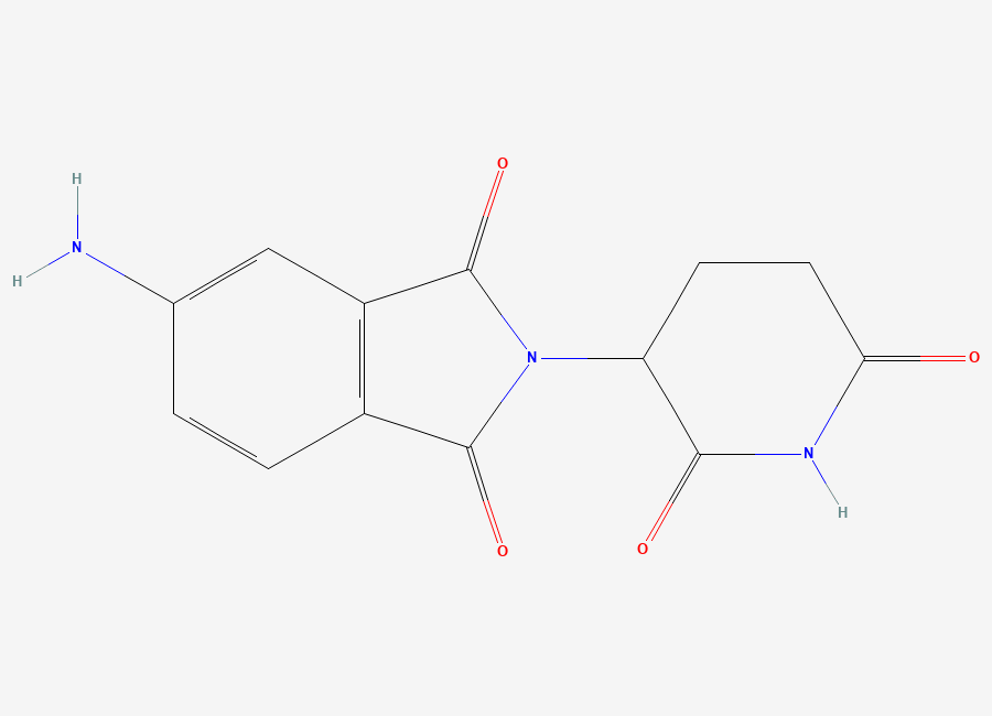 Two-dimensional chemical structure of 1,3-Dioxo-2-(2,6-dioxopiperidin-3-yl)-5-aminoisoindoline, CAS 191732-76-0