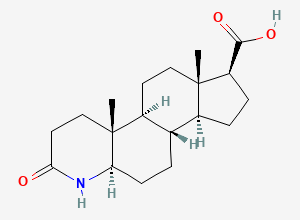 Two-dimensional chemical structure of (4aR,4bS,6aS,7S,9aS,9bS,11aR)-4a,6a-dimethyl-2-oxohexadecahydro-1H-indeno[5,4-f]quinoline-7-carboxylic acid