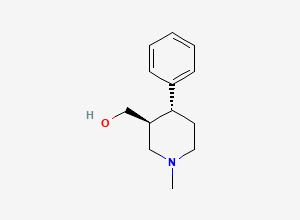Two-dimensional chemical structure of ((3S,4R)-1-Methyl-4-phenylpiperidin-3-yl)methanol, CAS 176022-03-0