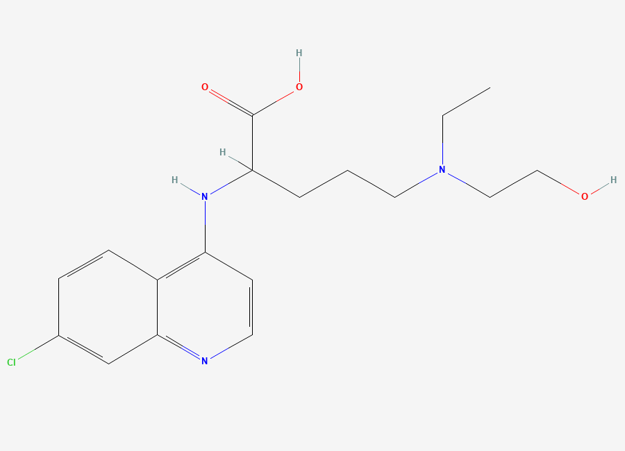 Two-dimensional chemical structure of Hydroxychloroquine Acid, CAS 645406-24-2