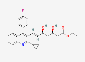 Two-dimensional chemical structure of Pitavastatin Ethyl Ester, CAS 167073-19-0