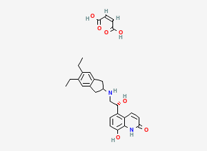 Two-dimensional chemical structure of Indacaterol maleate, CAS 753498-25-8