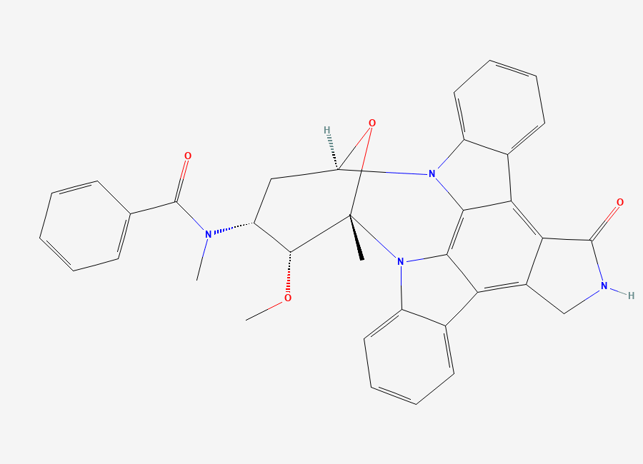 Two-dimensional chemical structure of Midostaurin, CAS 120685-11-2