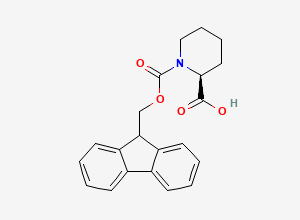 Two-dimensional chemical structure of (2S)-1-[(9H-fluoren-9-ylmethoxy)carbonyl]piperidine-2-carboxylic acid