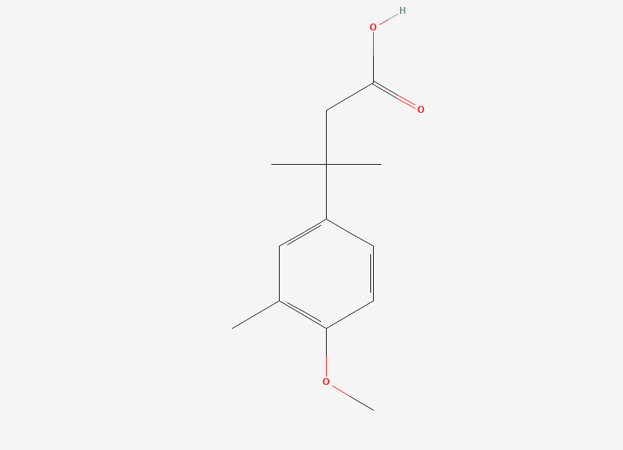 Two-dimensional chemical structure of 3-(4-Methoxy-3-methylphenyl)-3-methylbutanoic acid