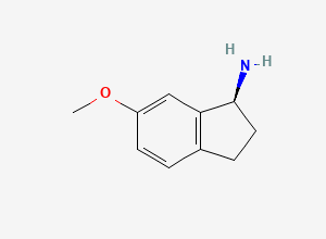 Two-dimensional chemical structure of (S)-6-Methoxy-2,3-dihydro-1H-inden-1-amine