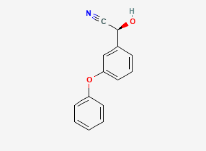 Two-dimensional chemical structure of (S)-2-hydroxy-2-(3-phenoxyphenyl)acetonitrile, CAS 61826-76-4