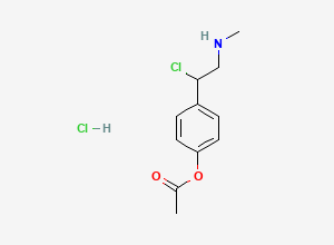 Two-dimensional chemical structure of 2-(4-Acetoxyphenyl)-2-chloro-N-methylethylamine