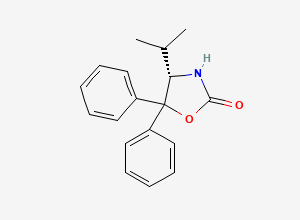Two-dimensional chemical structure of (4S)-5,5-Diphenyl-4-(propan-2-yl)-1,3-oxazolidin-2-one