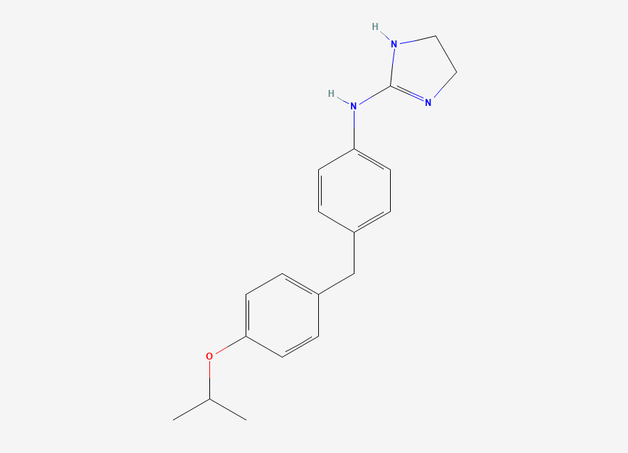 Two-dimensional chemical structure of (2-(4-(4-Isopropoxybenzyl)-phenylamino) imidazoline)