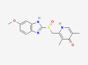 Two-dimensional chemical structure of Desmethoxy Keto Esomeprazole, CAS 2362529-32-4