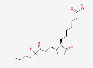 Two-dimensional chemical structure of 16,16-Difluoro-9,15-dioxoprostan-1-oic acid