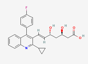 Two-dimensional chemical structure of (3R,5R,6E)-Pitavastatin, CAS 769908-13-6